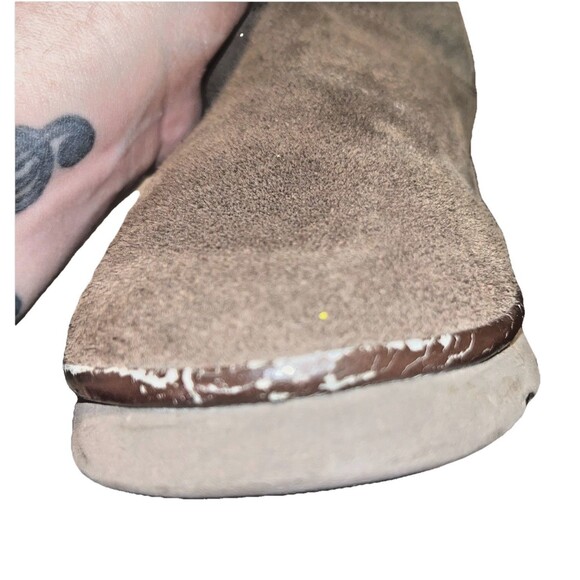 Gypsy Soule Brown Suede Boots Western Tooled Leather Swarovski Crystal Cross 10 - Picture 14 of 16